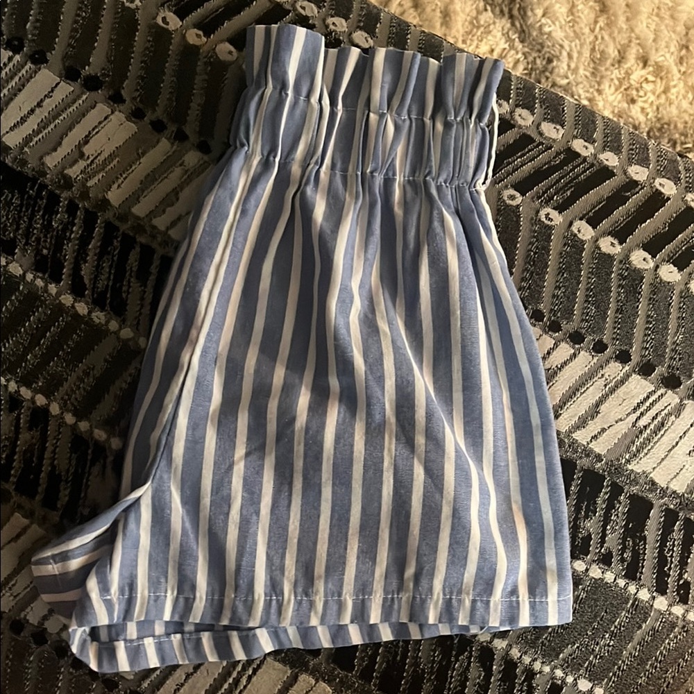 Blue and White Striped Women's Skirt